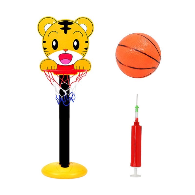 Fidtoy Kids Indoor Adjustable Basketball Hoop Playset with Tiger Base Ball Pump and Active Sports Fun