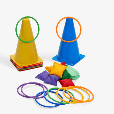 3-in-1 Kids Carnival Outdoor Game Set – Ring Toss, Bean Bag & Hoopla Party Toy for Backyard & Birthday Fun