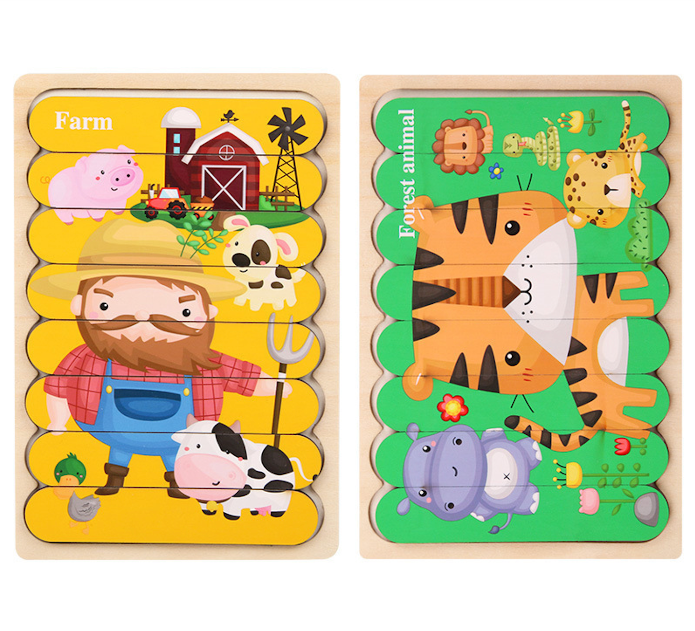 Juegos de rompecabezas Montessori reversibles (juego de 2)
