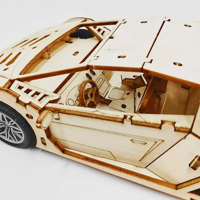 Lamborghini Mecánico de Madera 3D con Cuerda, 114 Piezas - 805