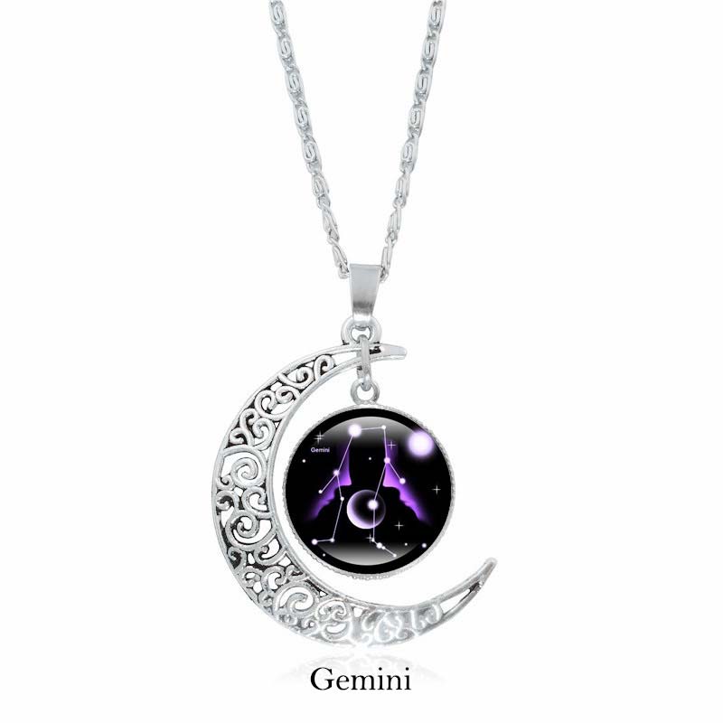 Buddha Stones 12 Constellations of the Zodiac Moon Protection Necklace Chain Pendant Necklaces & Pendants BS Gemini