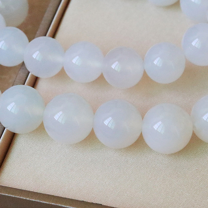 Buddha Stones White Agate Red Agate Luck Wrist Mala Tassels Pocket Mala Car Decoration Wrist Mala&Decorations BS 9