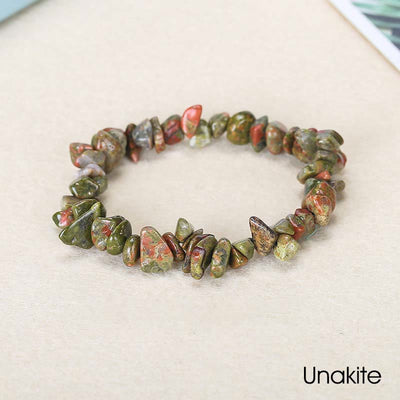 Natural Irregular Shape Crystal Stone Warmth Soothing Bracelet Bracelet BS Unakite