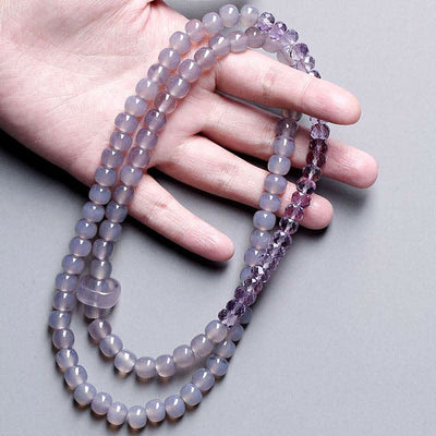 Buddha Stones Natural Amethyst Crystal Meditation Healing Bracelet Bracelet BS 2