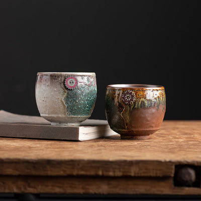 Buddha Stones Sunflower Kiln Change Ceramic Coffee Mug Tea Latte Espresso Coffee Cup 250ml Coffee Mug BS main