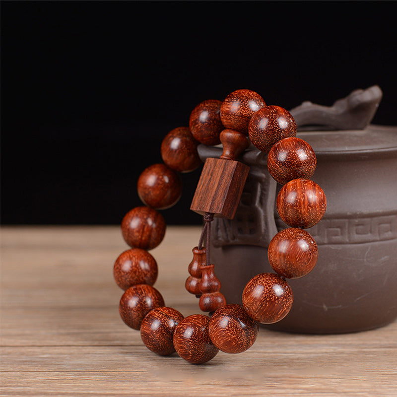 Bracelet de relaxation Foviel en bois de santal rouge à petites feuilles du Tibet