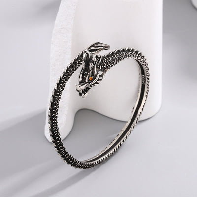 Buddha Stones Dragon Scales Pattern Luck Protection Bracelet Bangle Bracelet Bangle BS 58mm