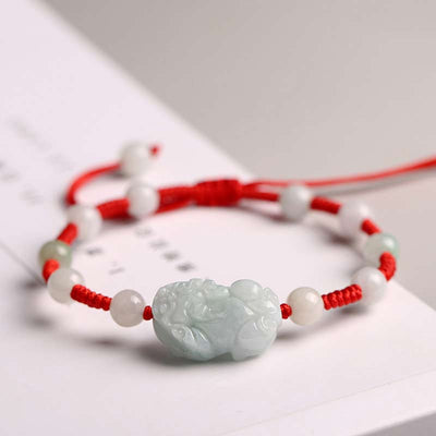 Bracelet porte-bonheur Pixiu en jade naturel Foviel