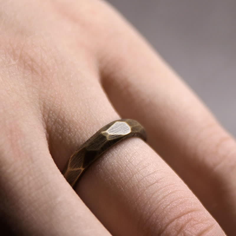 Buddha Stones Tibetan Simple Design Copper Wealth Ring Ring BS 5