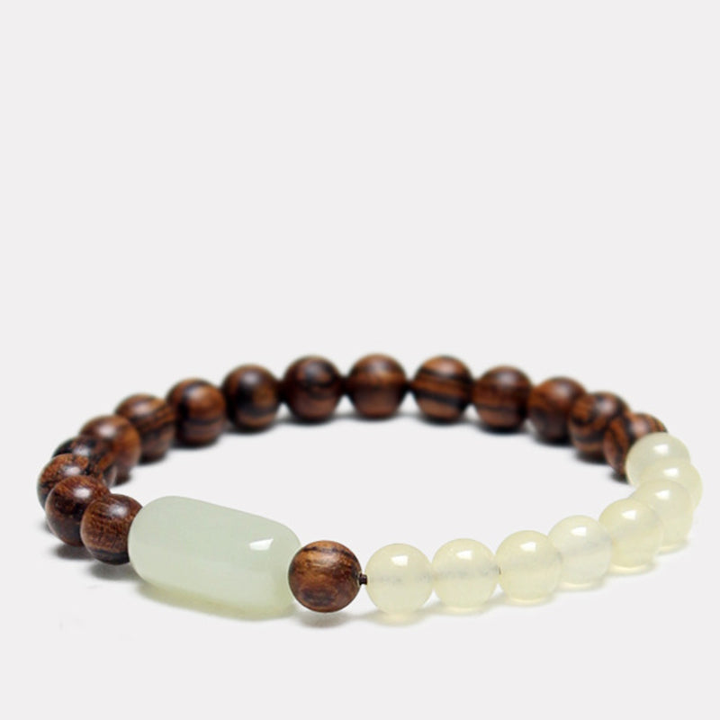 Buddha Stones  Jade Sandalwood Luck Abundance Bracelet Bracelet BS 6