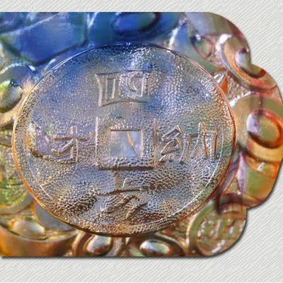 Buddha Stones Handmade Liuli Crystal Treasure Bowl Art Piece Home Decoration Decorations BS 17