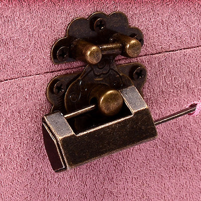 Buddha Stones Simple Design Jewelry Box Organizer Two-Layer Jewelry Storage Box Flannel Box With Lock - image 15