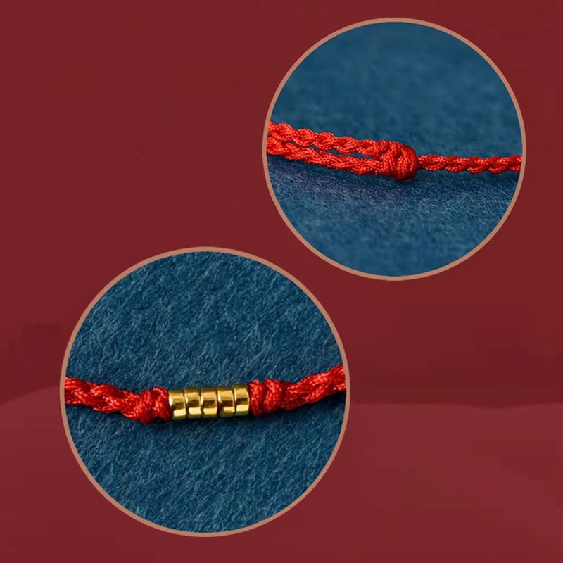 Bracelet ou chevillère Foviel en argent sterling 925 avec perle dorée porte-bonheur sur cordon tressé