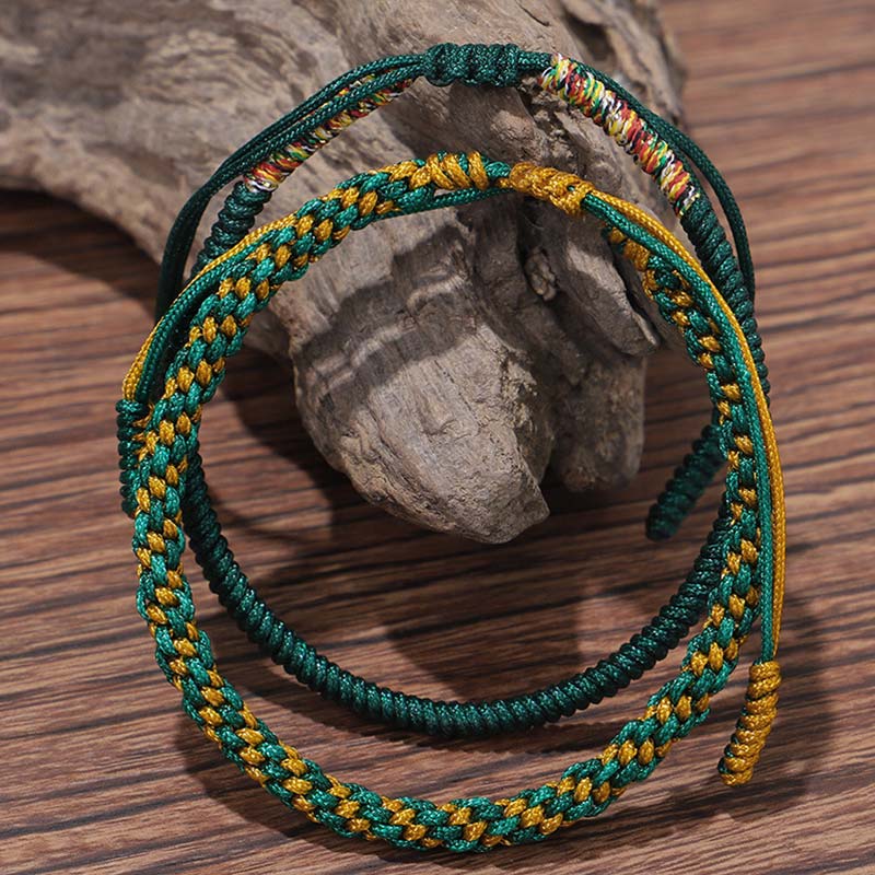Buddha Stones 3 PCS Tibetan Copper Beads Healing Protection Luck Bracelet Set Bracelet BS 10