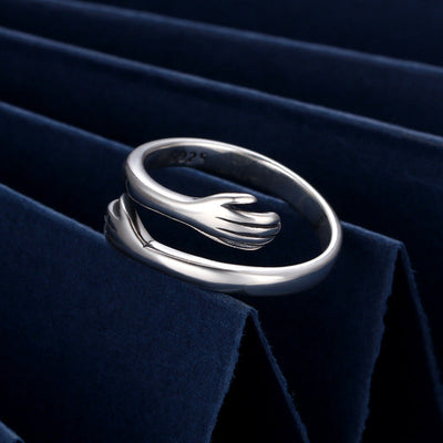 Foviel 925 Sterling Silver Love Hug Thumb Ring