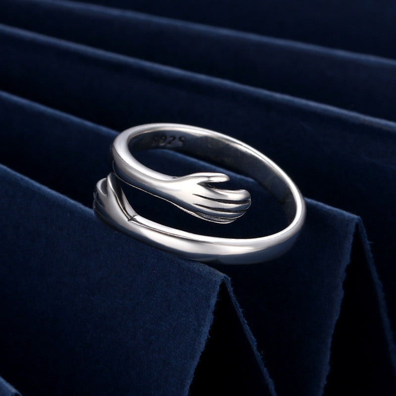 Foviel 925 Sterling Silver Love Hug Thumb Ring