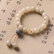 Foviel Lucky Cat Bodhi Seed Cat Paw Peace Bracelet