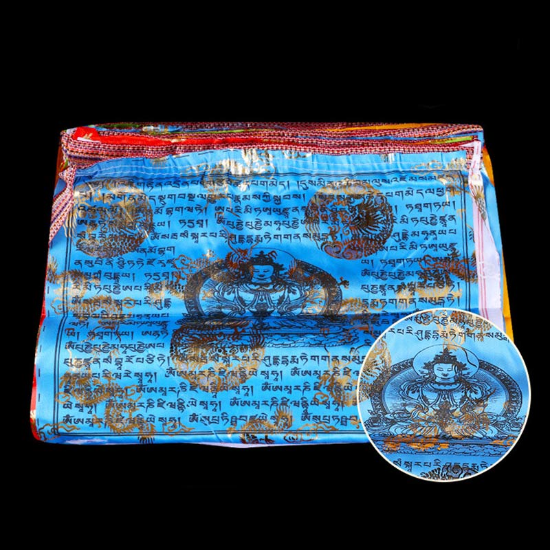 Buddha Stones Tibetan 5 Colors Windhorse Blessing Longevity Sutra Outdoor 20 Pcs Prayer Flag Decoration Decorations buddhastoneshop 3