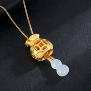 Foviel Auspicious Feng Shui Money Bag Jade Pendant Necklace