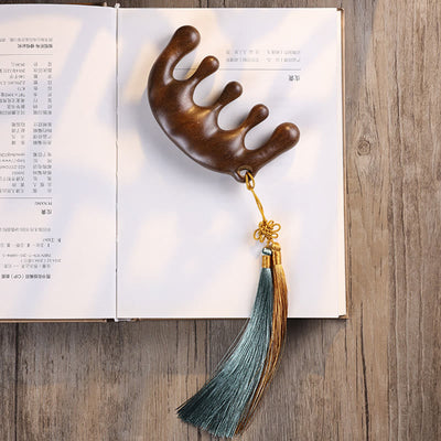Buddha Stones Simple Green Sandalwood Soothing Tassel Massage Comb Comb BS 1