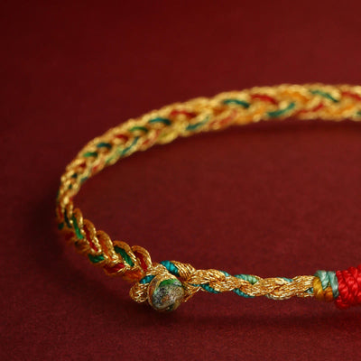 Buddha Stones Year of the Dragon Handmade Colorful Dragon Carved Success Braided Bracelet - image 6