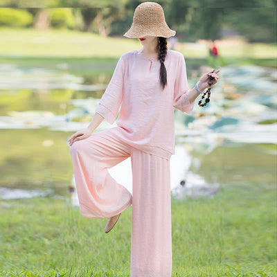 Ensemble de vêtements pour femme pour la pratique matinale : Tai Chi, méditation, prière, zen et spiritualité