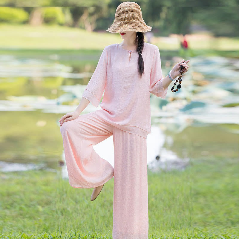 Ensemble de vêtements pour femme pour la pratique matinale : Tai Chi, méditation, prière, zen et spiritualité