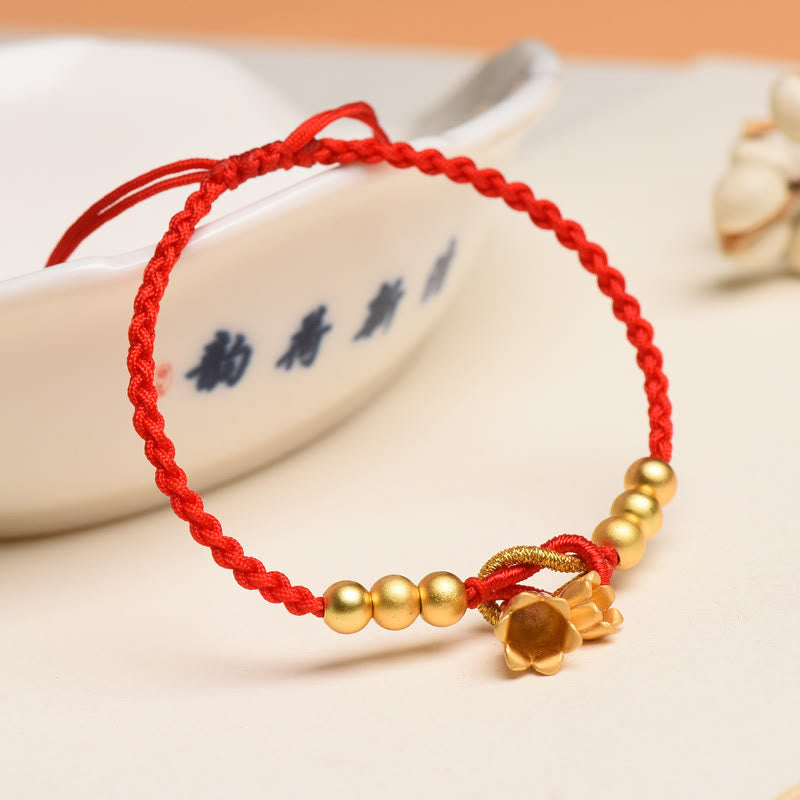 Buddha Stones Handcrafted Lily Of The Valley Flower Charm Design Luck Protection Braided Bracelet Bracelet BS 2