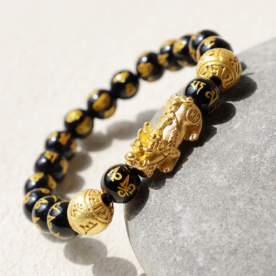 Foviel FengShui PiXiu Obsidian Wealth Bracelet