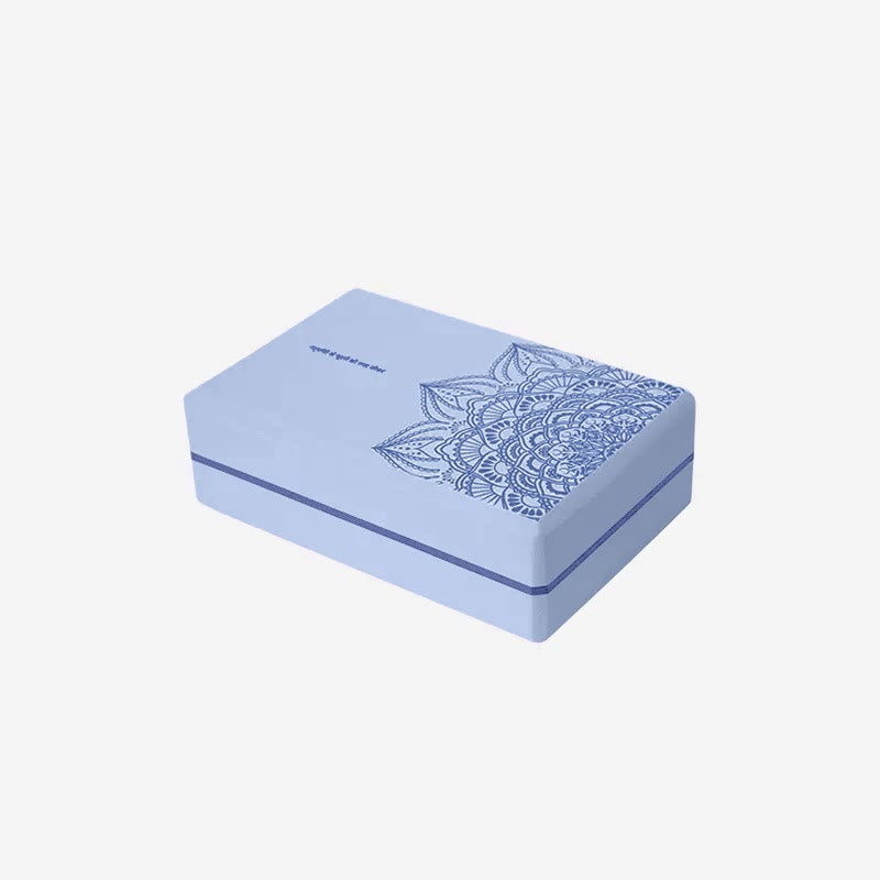 Buddha Stones Tibetan Mandala Mindful Soft Non-Slip Foam Yoga Block Yoga Block buddhastoneshop Blue Mandala