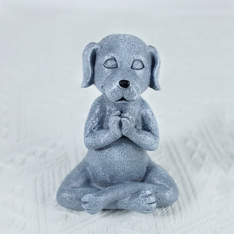 Buddha Stones Meditating Zen Dog Cat Frog Decoration Decorations BS Meditation Dog 9CMX8CMX12CM(180g)