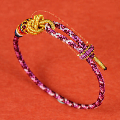 Buddha Stones Handmade Dunhuang Colorful Rope Protection Braid String Bracelet Bracelet BS 8
