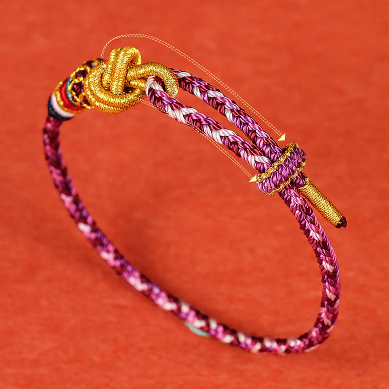 Buddha Stones Handmade Dunhuang Colorful Rope Protection Braid String Bracelet Bracelet BS 8