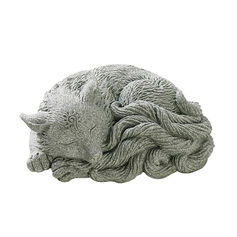 Buddha Stones Small Nine Tailed Fox Protection Home Tea Pet Figurine Decoration Decorations BS 12