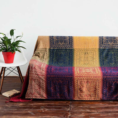 Buddha Stones Tibetan Floral Pattern Hand-Dyed Craftsman Blanket Blanket BS 2