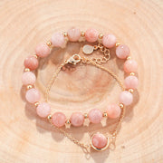Foviel Sun Stone Strawberry Quartz Crystal Positive Bracelet