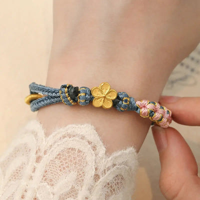 Buddha Stones Peach Blossom Design Wealth String Bracelet Bracelet BS 7