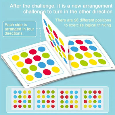 Fidtoy 2in1 Four Color Matching Gear Pattern Logic Game, Plastic Manual Color Matching Gear Puzzle, Spatial Awareness and Numeracy Logic Toy Ages 2-6