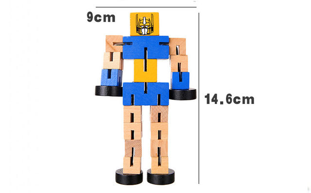 DIY Wooden Robot Transformation Twisting Blocks - 715