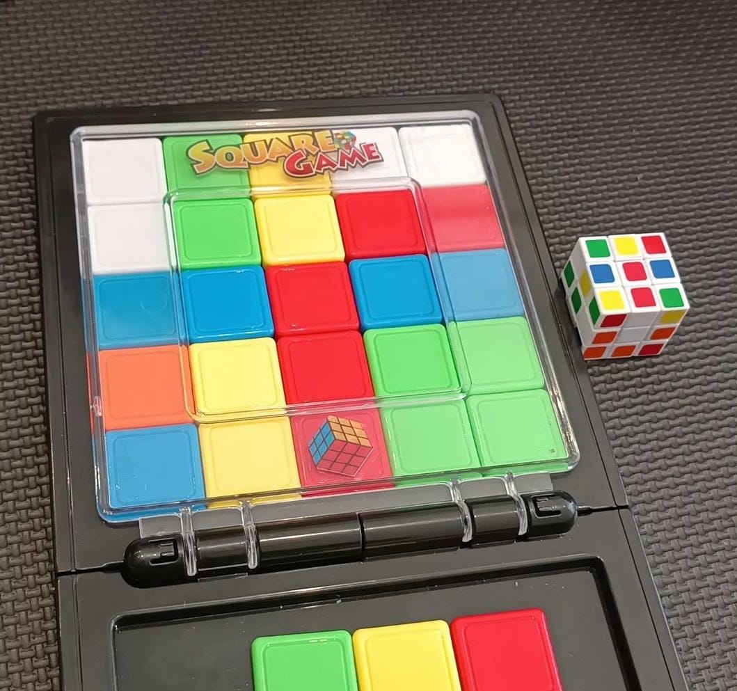 Fidtoy Multiplayer Magic Square Block Puzzle Game for Kids 5+ Portable Two Player Pattern Matching Board
