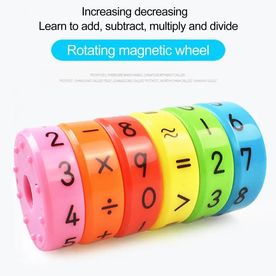 Fidtoy Mini Rotating Magnetic Math Operation Wheel for Kids Hands On Arithmetic Learning Toy Age 3+