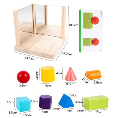 Miroir Blocs de formes 3D en bois - 893