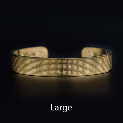 Buddha Stones Shurangama Mantra Engraving Titanium Steel Blessing Bracelet Bracelet BS Gold Large
