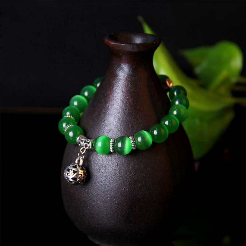 Bracelet porte-bonheur œil de chat tibétain Foviel