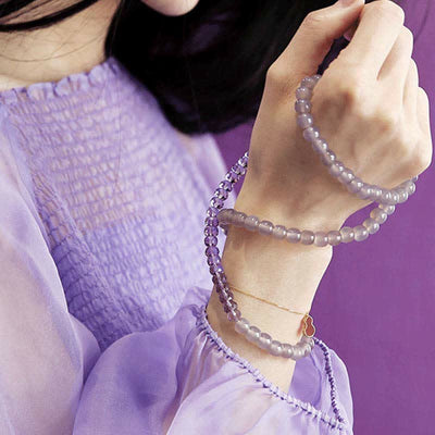 Buddha Stones Natural Amethyst Crystal Meditation Healing Bracelet Bracelet BS 4