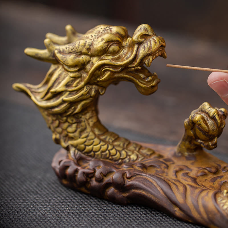 Buddha Stones Dragon Protection Ceramic Stick Incense Burner Decoration Incense Burner BS 3