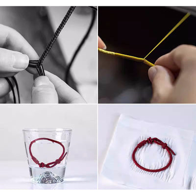 Buddha Stones Handmade Eight Thread Peace Knot Fu Character Charm Luck Happiness Red Rope Bracelet Bracelet BS 8