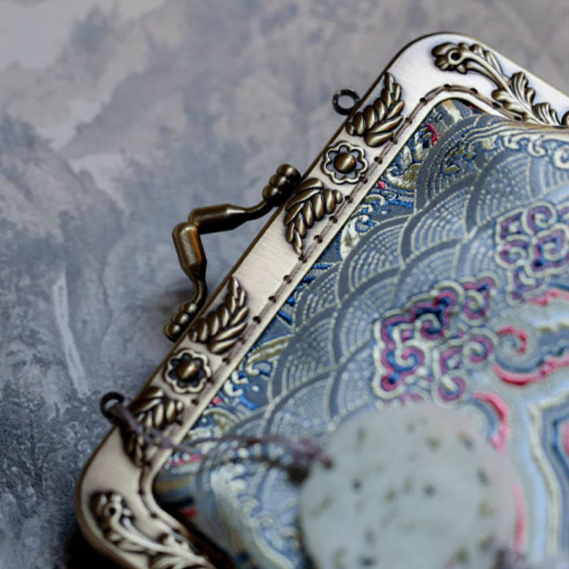 Buddha Stones Small Blue Ocean Waves Metal Chain Crossbody Bag Shoulder Bag Cellphone Bag Crossbody Bag BS 3