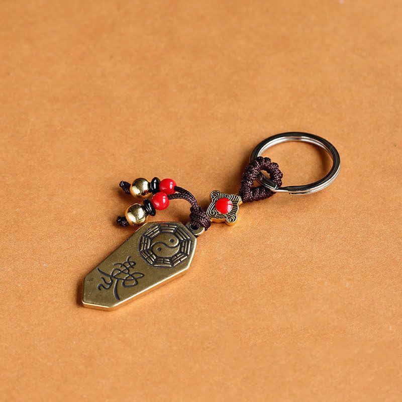 Buddha Stones Feng Shui Bagua Yin Yang Balance Peace Keychain Key Chain BS 4