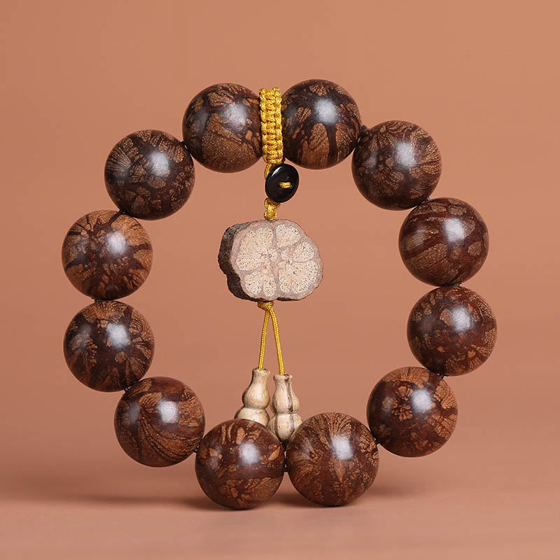 Buddha Stones Plum Blossom Wood Inner Peace Bracelet Bracelet BS 2